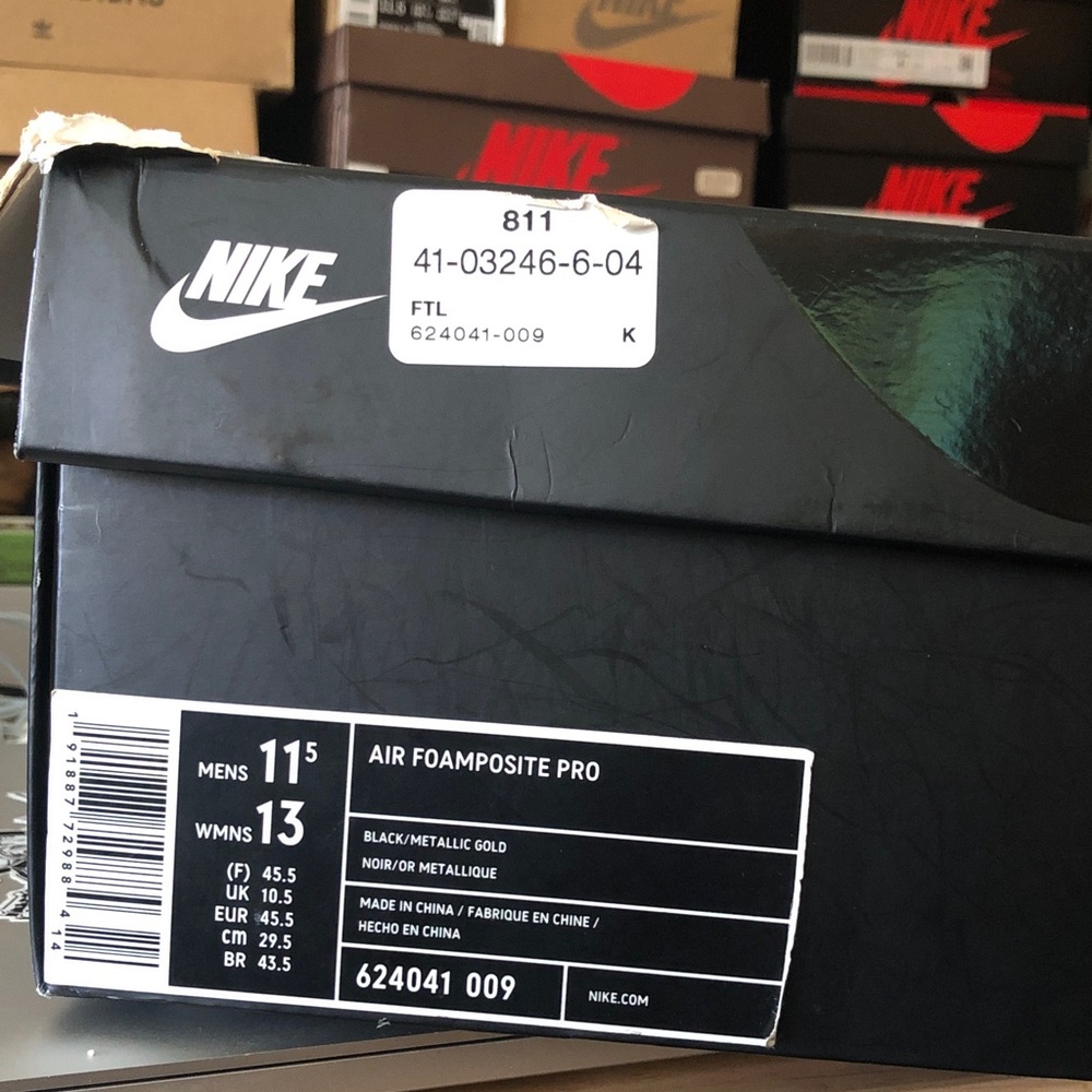Nike Air Foamposite Pro Black and Metallic Gold